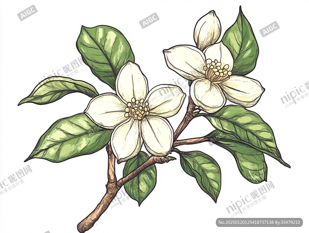 卡通茉莉花
