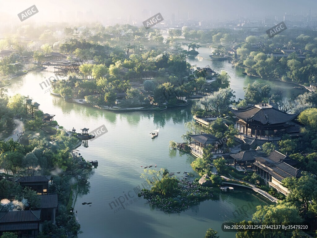 拙政园鸟瞰图