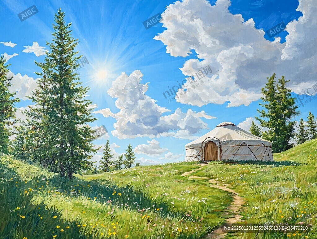 草原风光插画