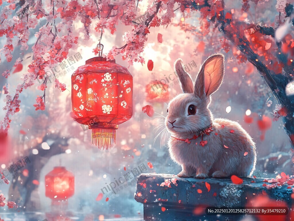 兔年红色壁纸