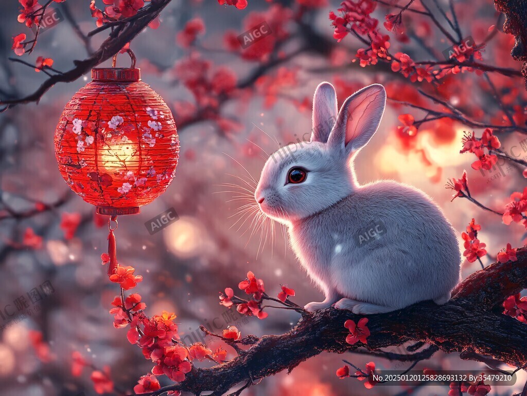兔年红色壁纸