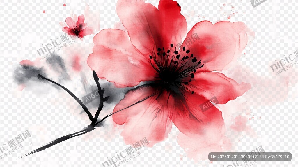 花瓣手绘桃花