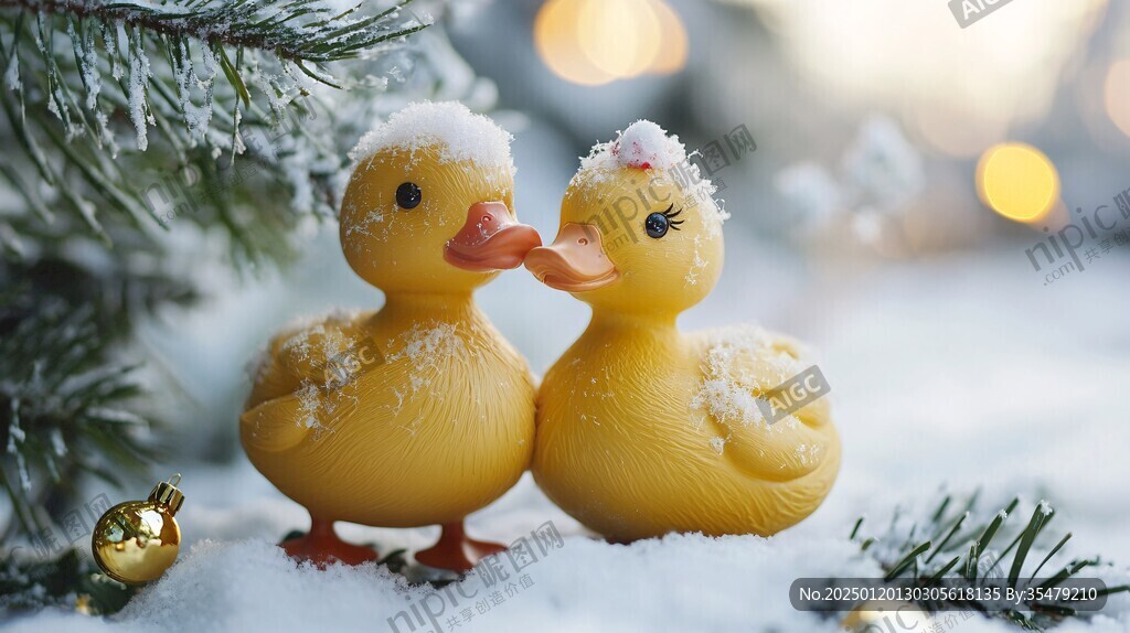 下雪天的小鸭