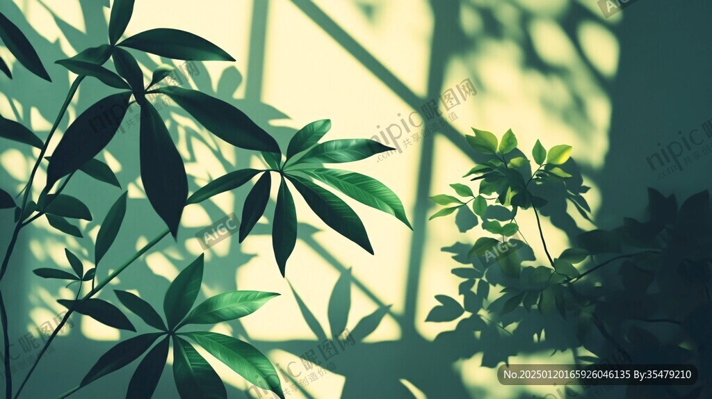 植物与窗影