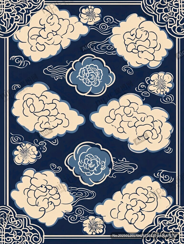 暗纹云团贵气云纹图案