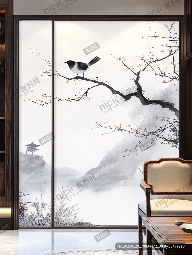新中式山水门窗