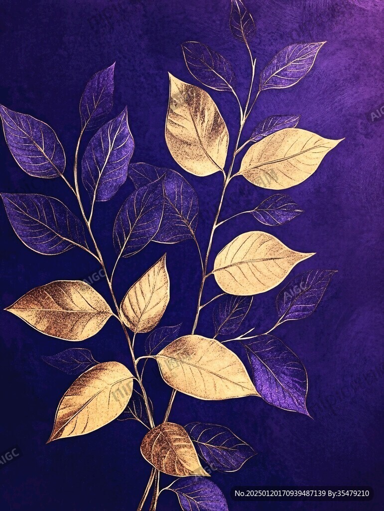 金色树叶装饰画