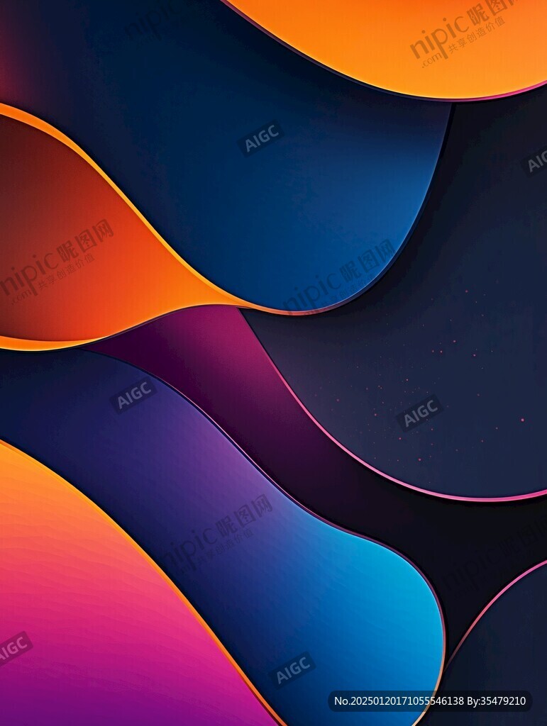 简洁大气拼色曲线纹理