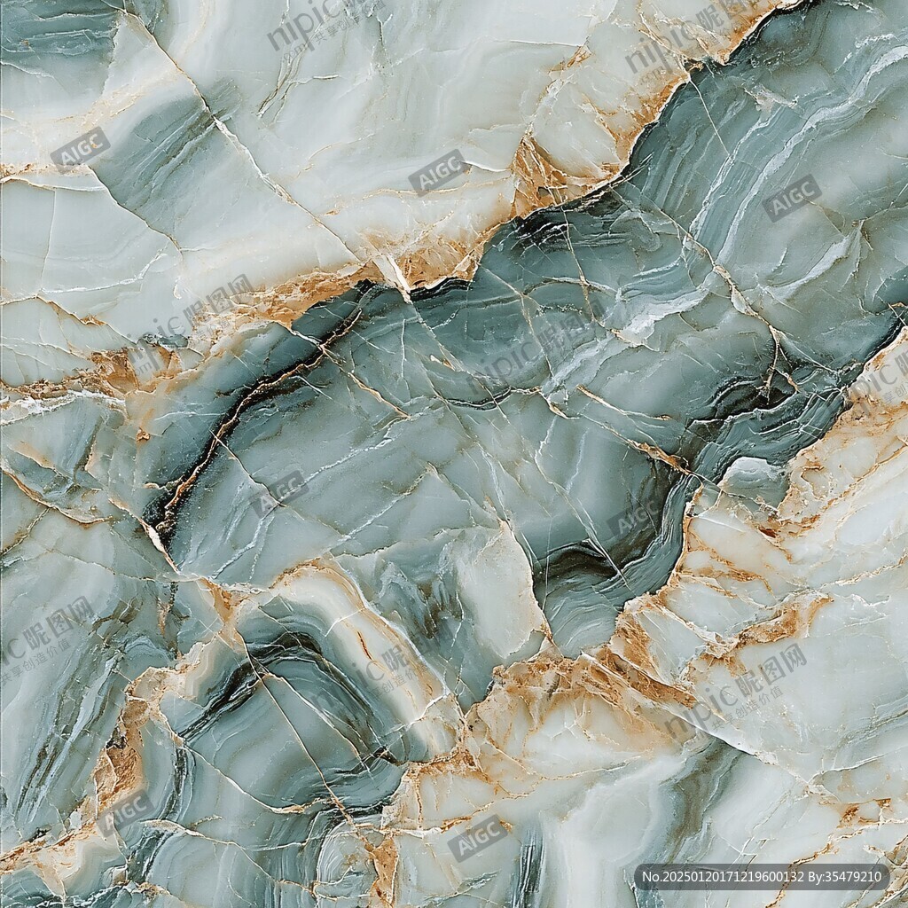 蓝色透光大理石装饰画