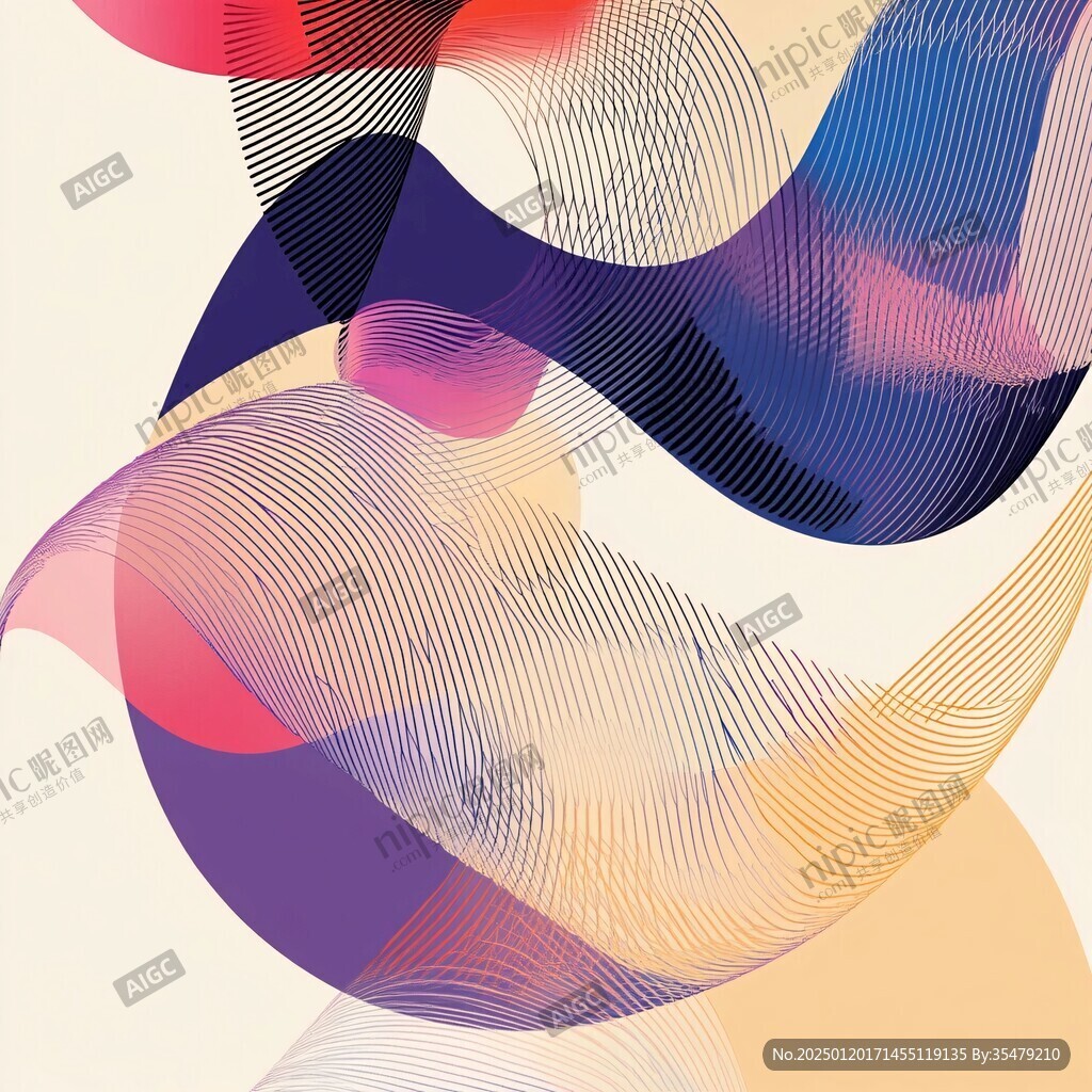 简洁大气拼色曲线纹理