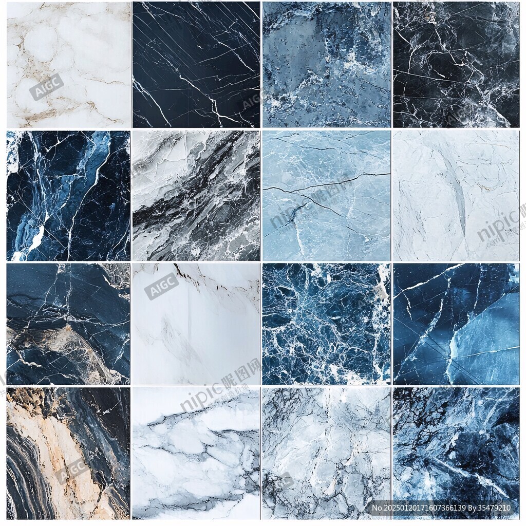 高清蓝色大理石纹理