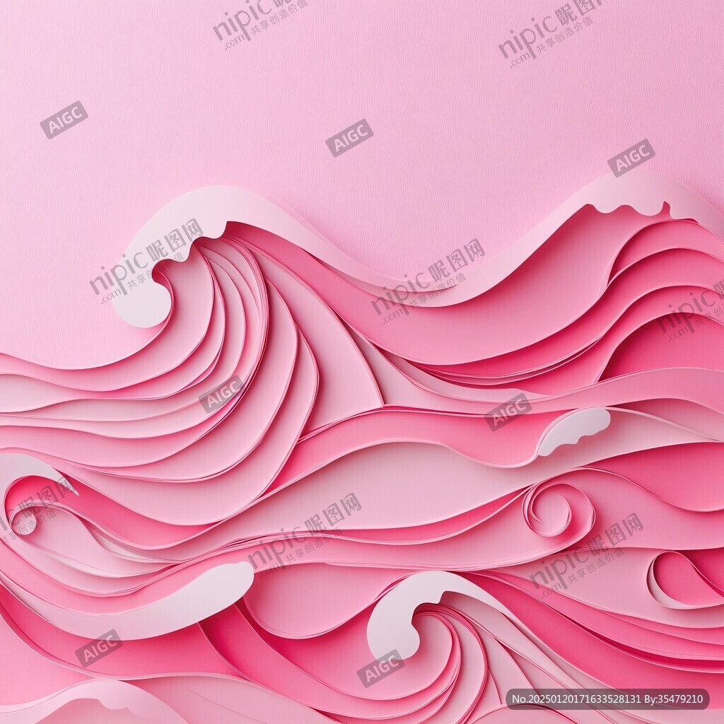 粉色背景漩涡波浪