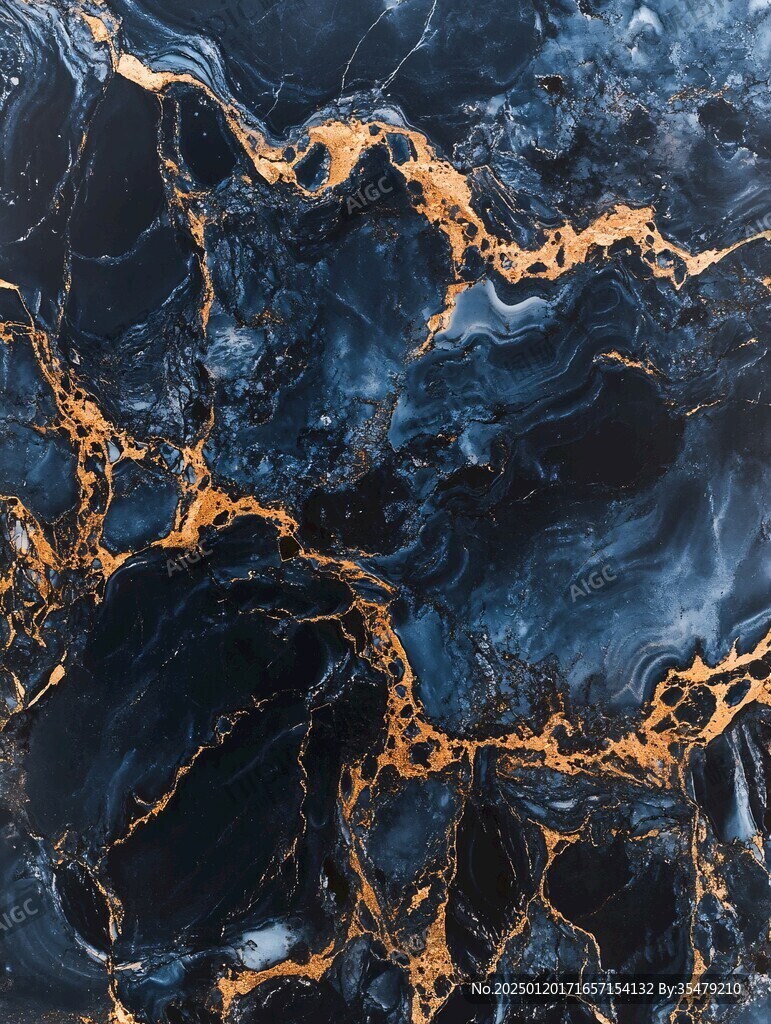 蓝色流体创意抽象画