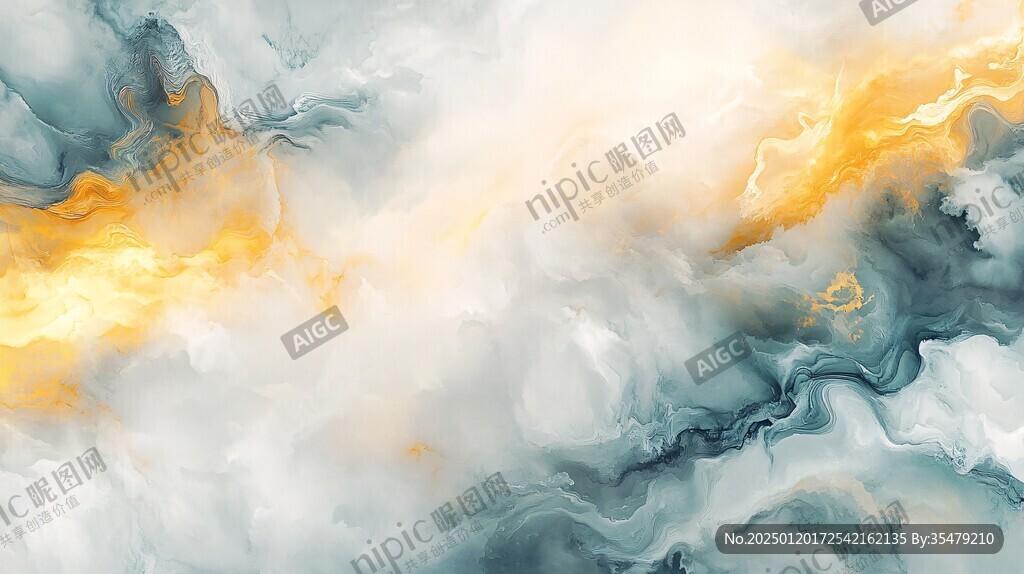 渐变抽象流体装饰画