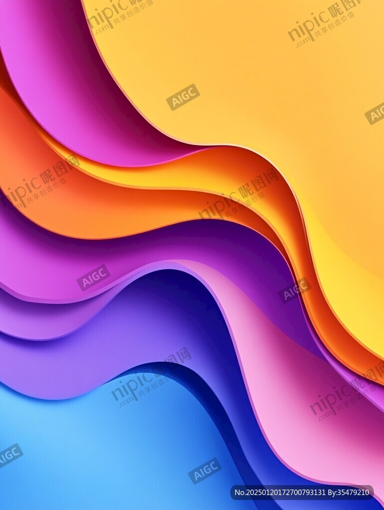 简洁大气拼色曲线纹理