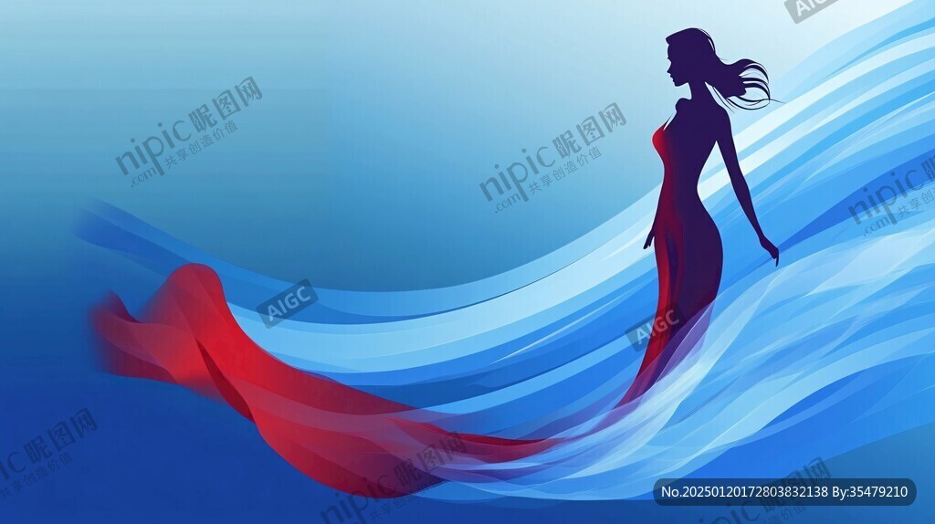 美人鱼宽屏插画