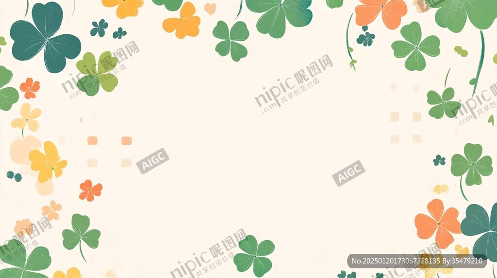 幸运草壁纸海报模板