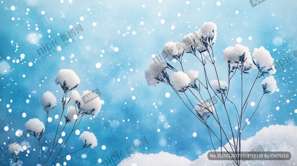 鲜花雪景
