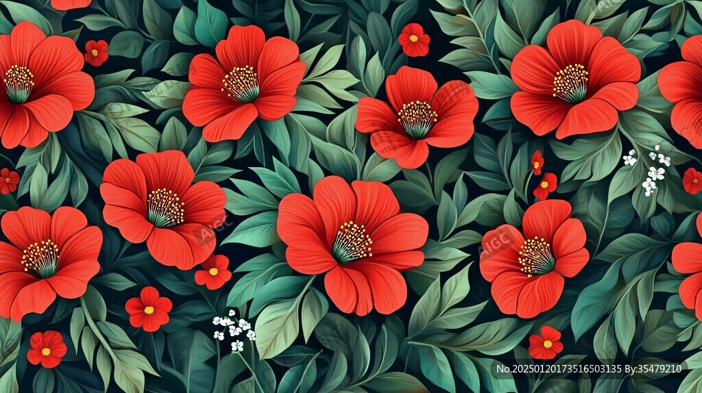 3d浮雕缤纷花卉