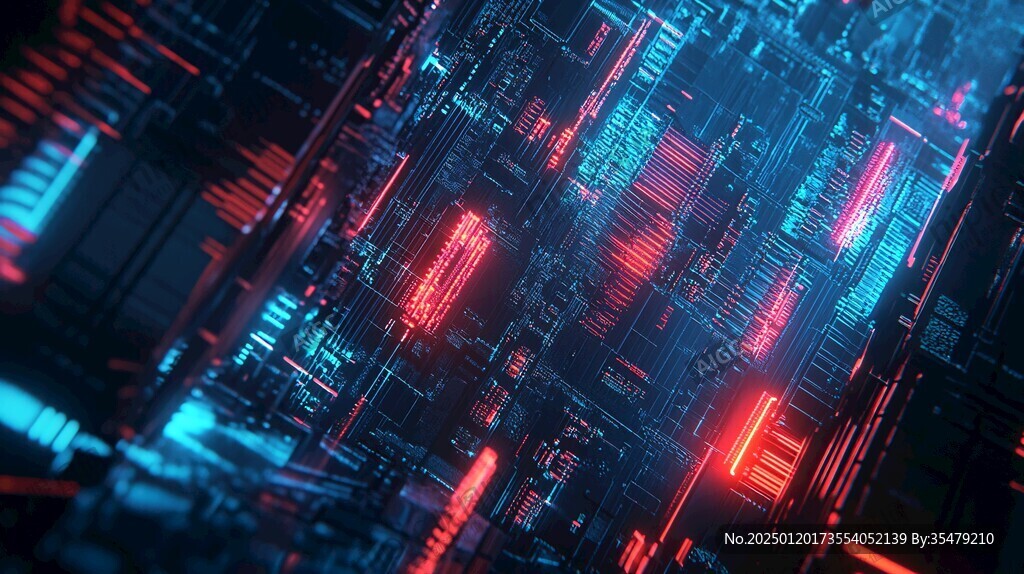 红蓝炫酷科技背景