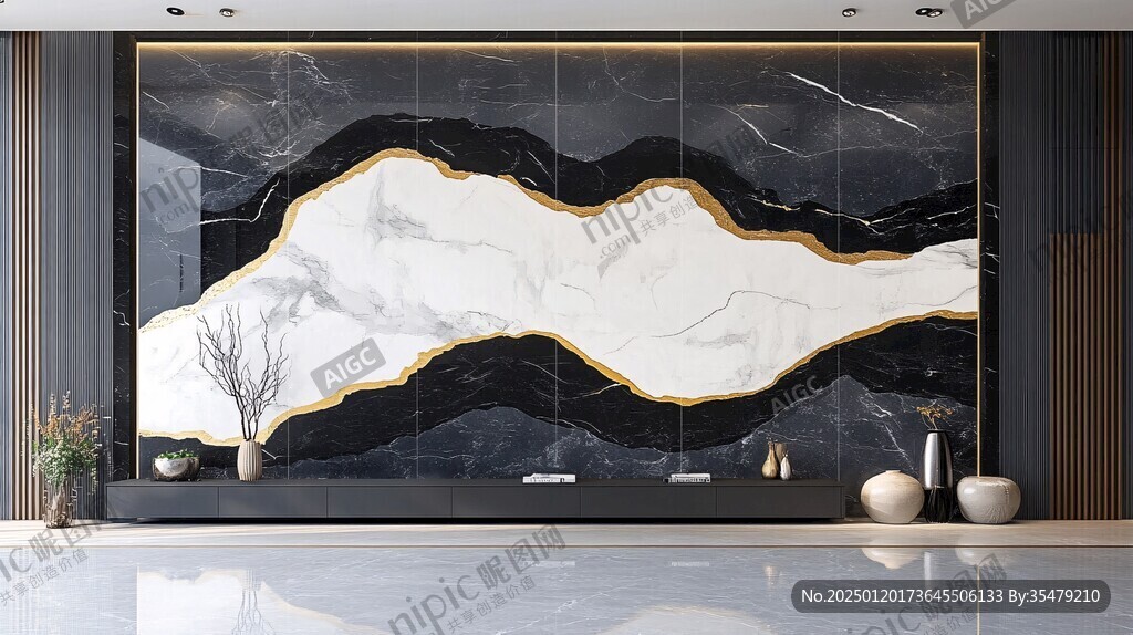 轻奢大理石背景墙