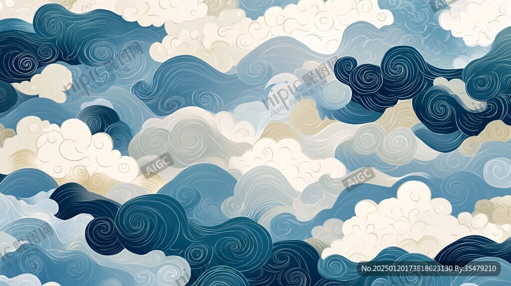 彩云海水纹