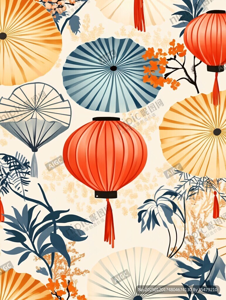 节日插画底纹