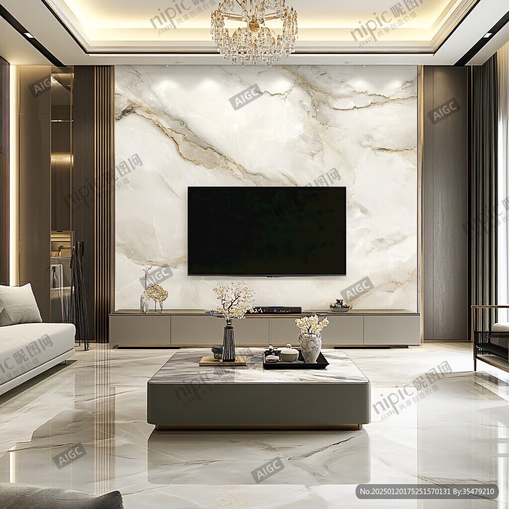 轻奢大理石背景墙