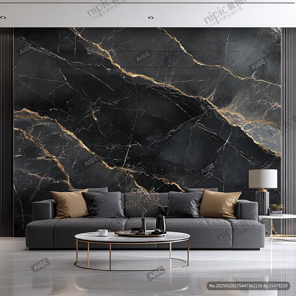 极简金箔石根线条对拼