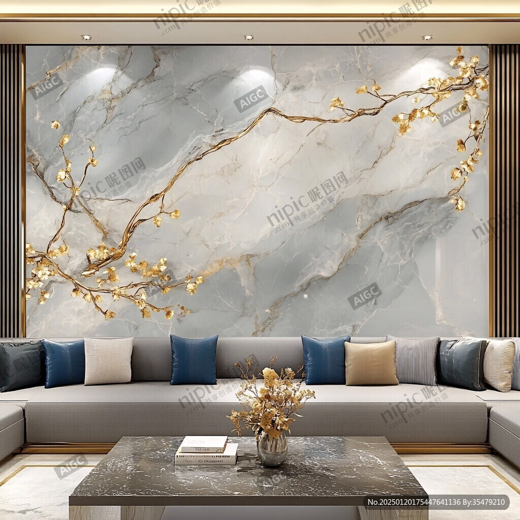 现代北欧大理石背景墙