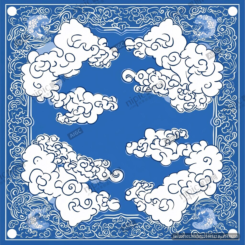 古代古典传统云形暗纹