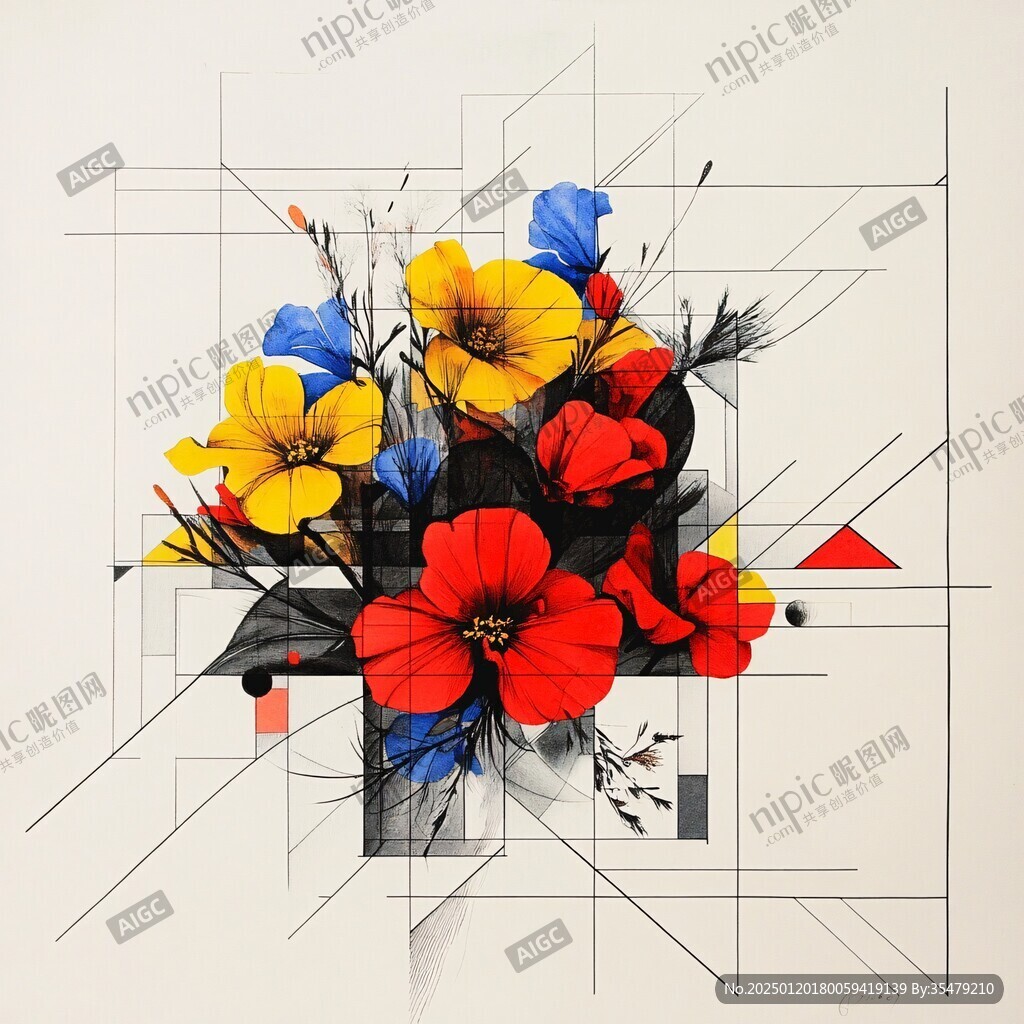 色块花组合