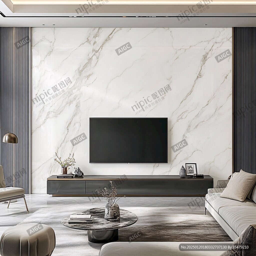 现代北欧大理石背景墙