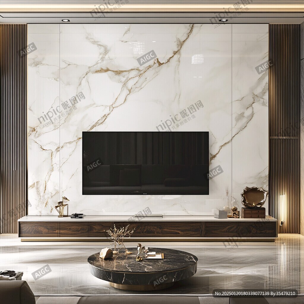 轻奢大理石背景墙