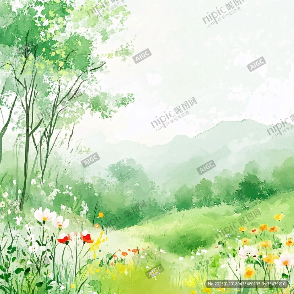 春天森林插画