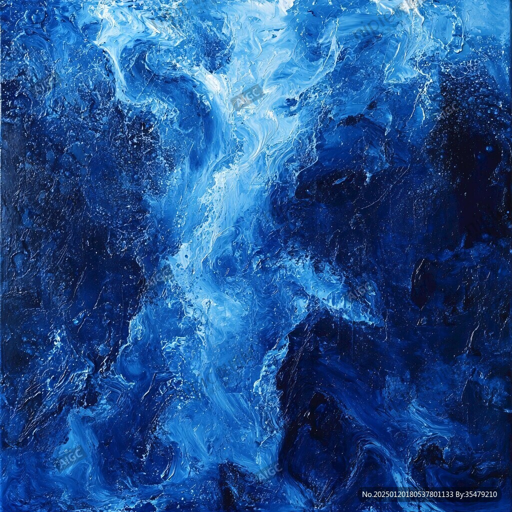 蓝色流体创意抽象画