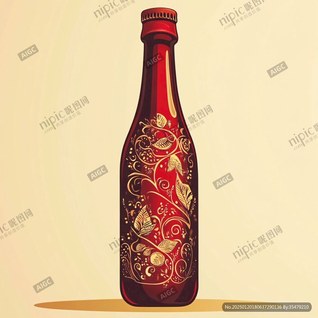 手绘酒瓶