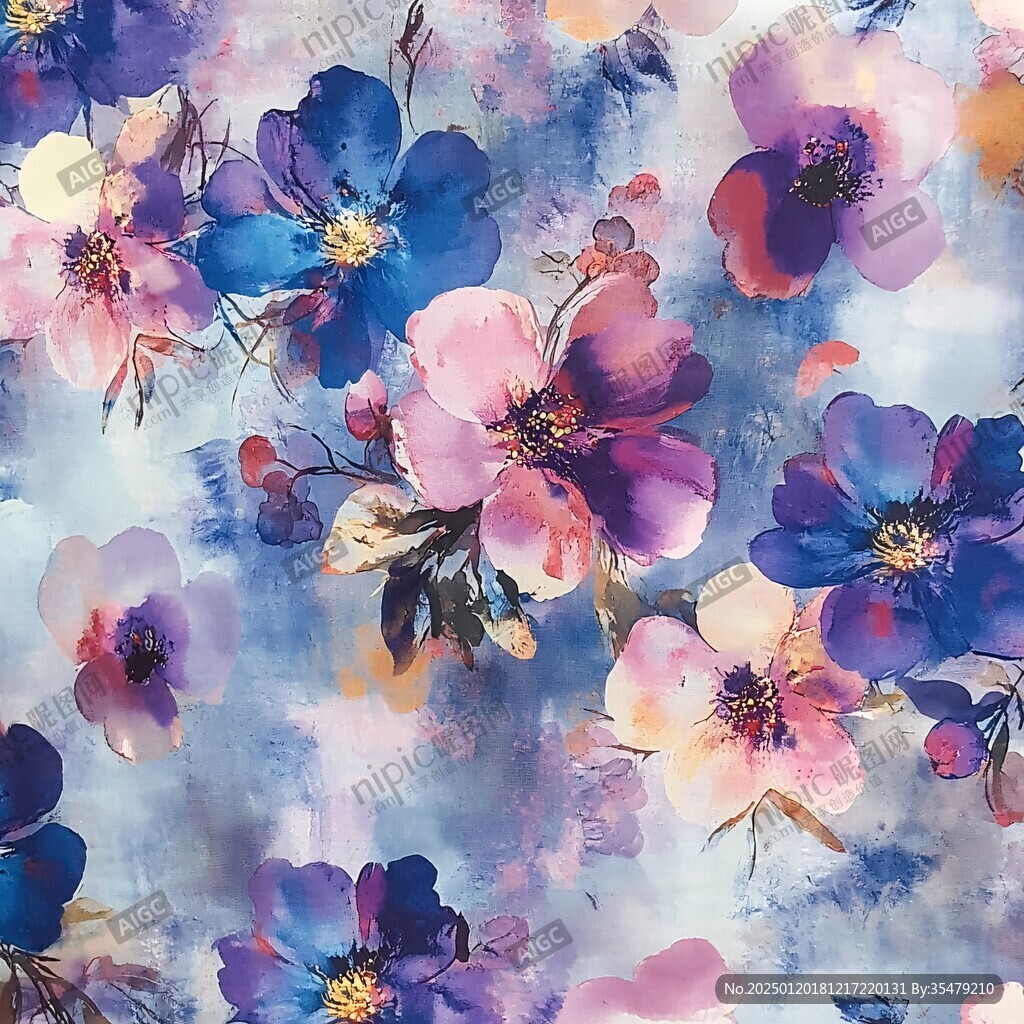 小花数码印花
