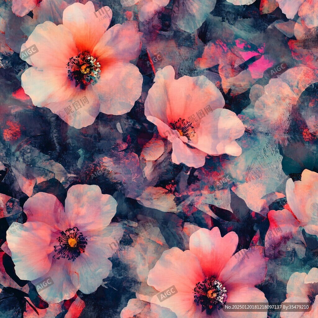 花卉花朵倒影效果