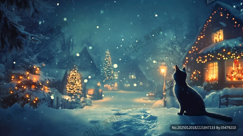 高清唯美雪夜