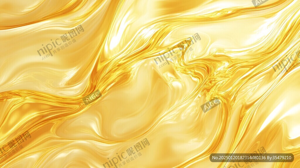 金色抽象流体纹理背景