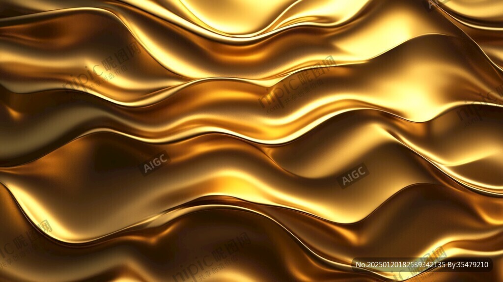 金色抽象流体纹理背景