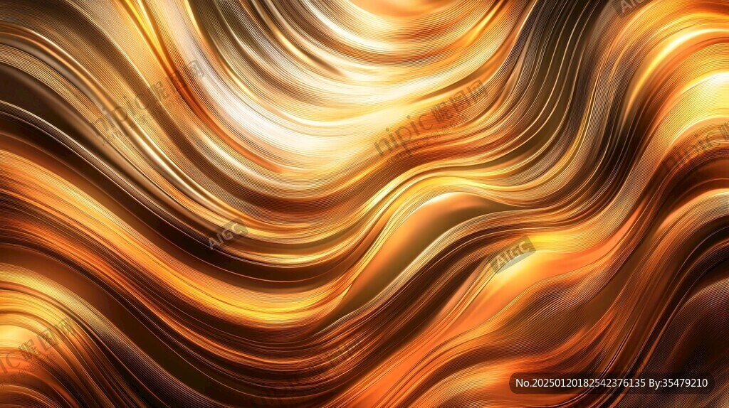 金色抽象流体纹理背景