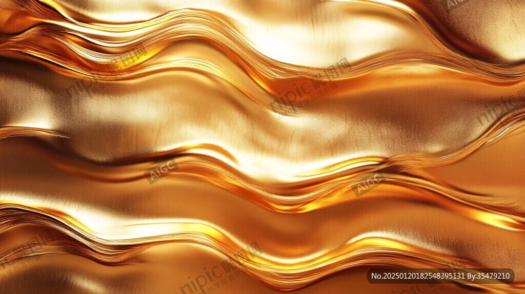 金色抽象流体纹理背景