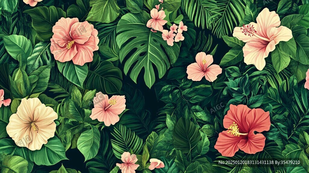 热带雨林花草树木背景