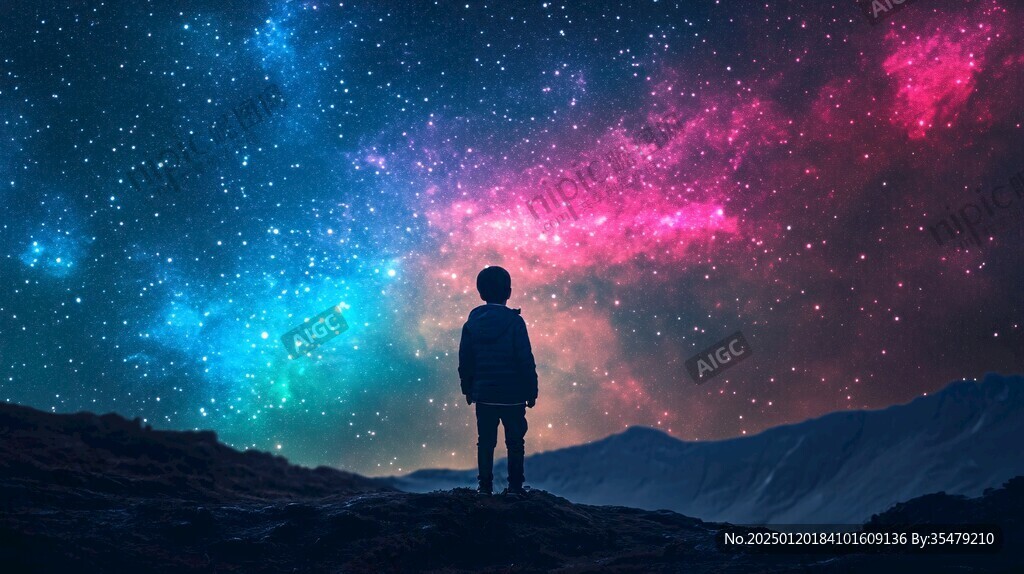 星辰大海男孩背影