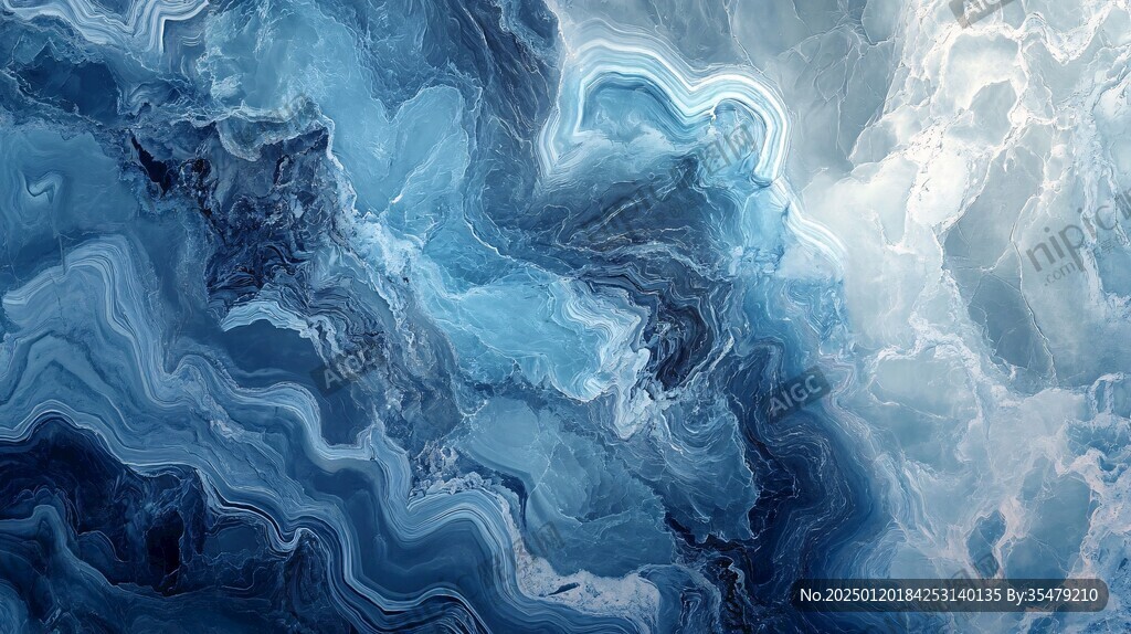 渐变抽象流体装饰画