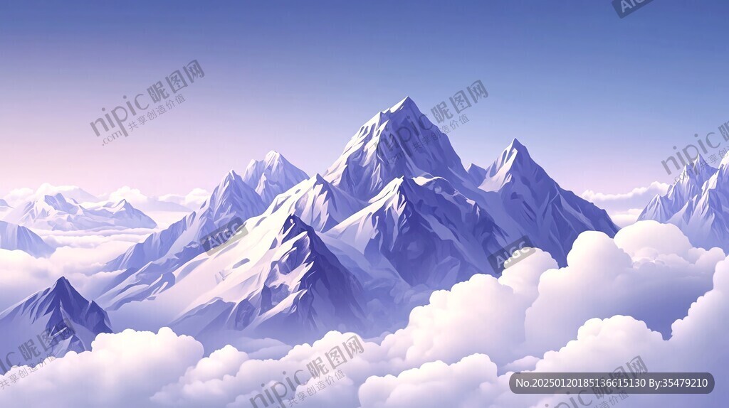 高山流云插画