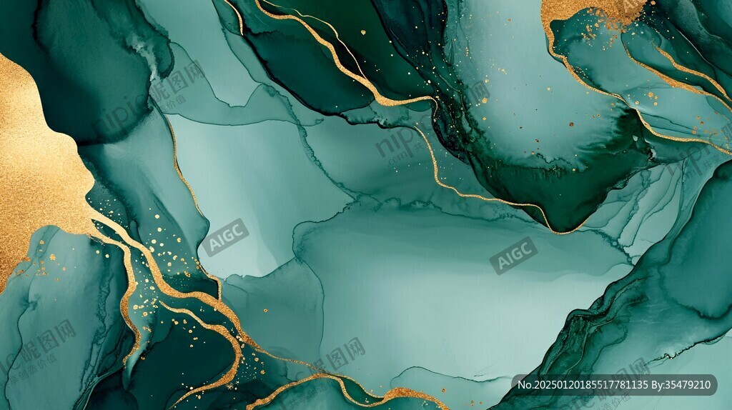 渐变抽象流体装饰画