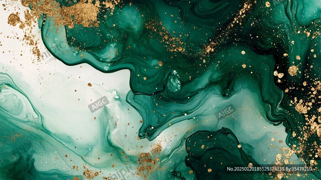 蓝色流体创意抽象画